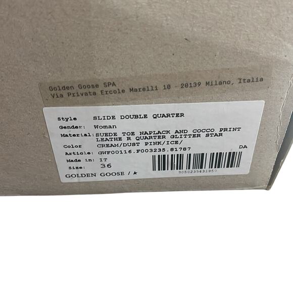 Golden Goose Slide Sneakers Cream Pink Silver White | Distressed Size 36 BNIB - Picture 4 of 8